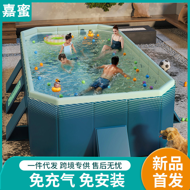 Picture of Swimming Pool Thickened Wear-resistant Installation-free Swimming Pool Outdoor Non-inflatable Foldable Paddling Pool Children's Household Pool