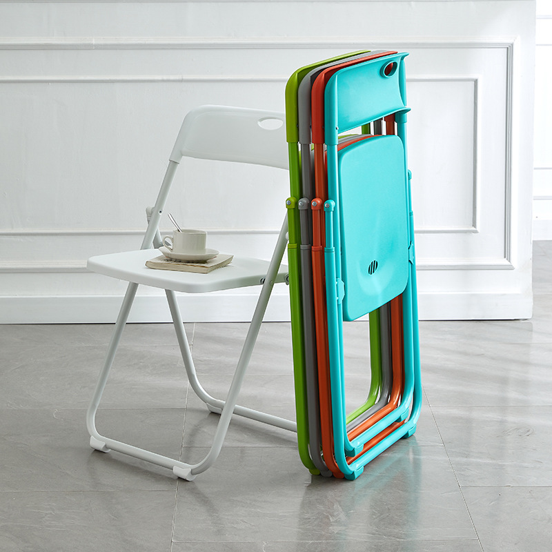 Picture of Plastic folding chair home back chair Internet celebrity photo chair dormitory dining chair conference office chair outdoor folding stool