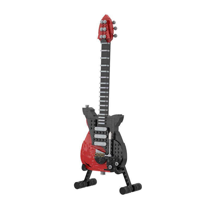 MOC Set IDEAS Electric Guitar Compatible with Lego Small Particle Piece Block 62847 Educational Toy Ornaments