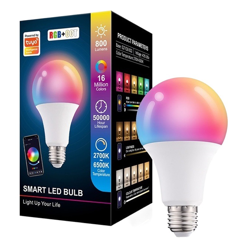 wifi smart graffiti light bulb Alexa voice control RGBCW dimming palette wifi smart led light bulb 9w
