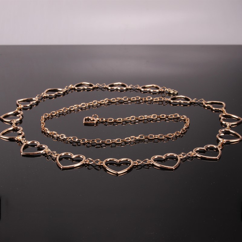 Picture of European and American Cross-Border Jewelry, Simple and Versatile, Hollow Heart-Shaped Oversized Peach Heart Waist Accessory, Hip-Hop Pants Chain, Waist Chain, Retro Trend
