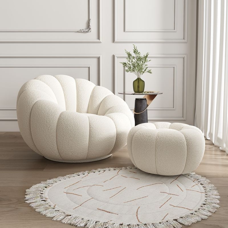Picture of Internet celebrity pumpkin lazy sofa, single and double sofa chair, lambswool sofa balcony, swivel lounge chair, can lie down and sleep