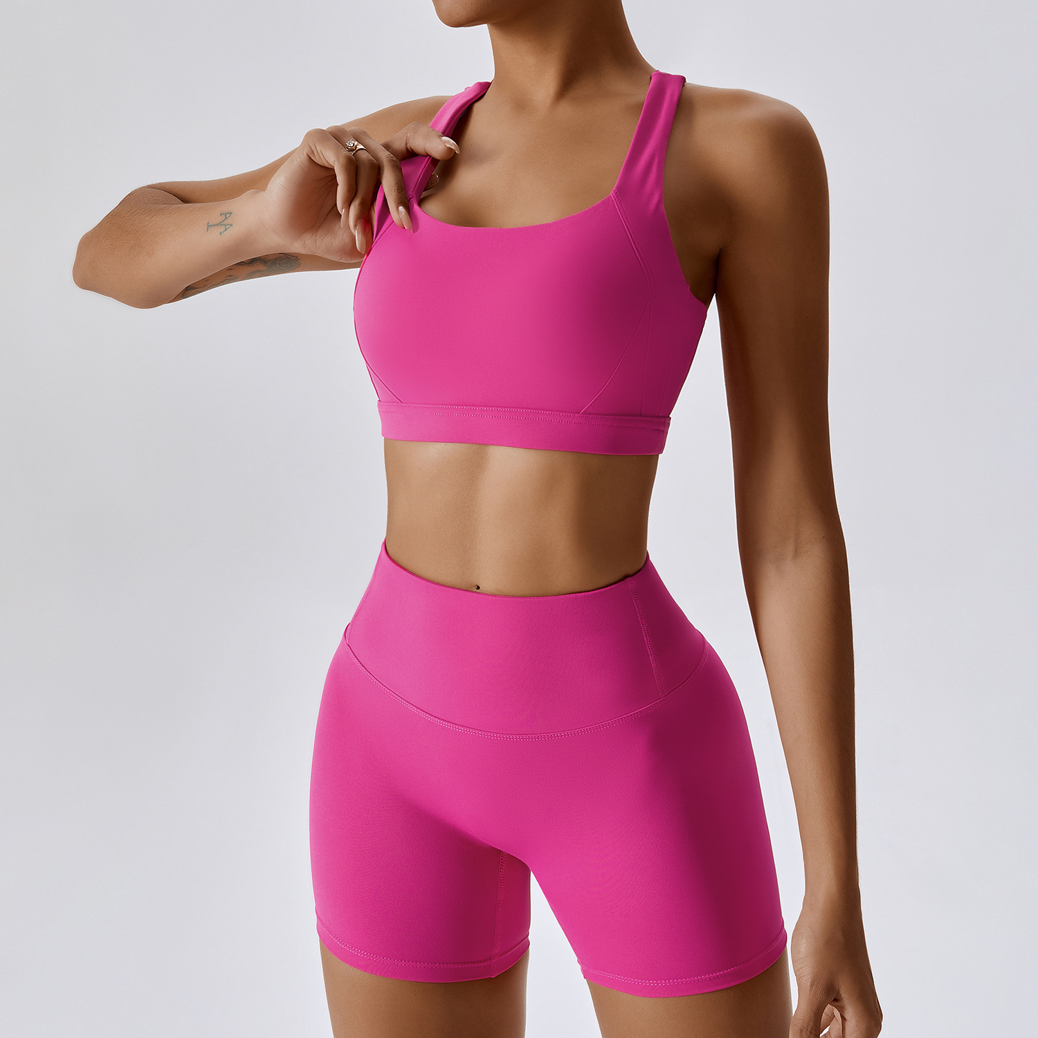 Picture of Spring Naked Sense Quick-drying Yoga Suit Women's Professional Gym Training Morning Run Sports Fitness Suit 8047