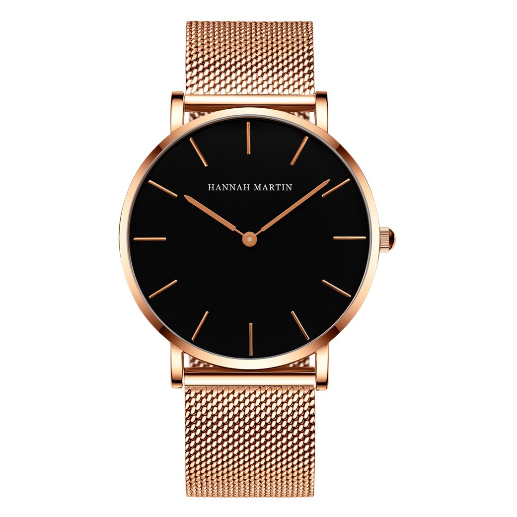 Japanese Movement 40mm Stainless Steel Woven Mesh Strap Men's Watch, Waterproof, Simple Quartz, Slim, Waterproof, and Durable