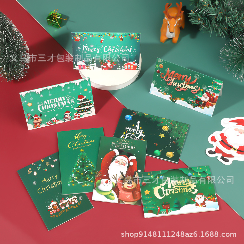Picture of Cross-Border Amazon Christmas Greeting Card Christmas Eve Handwritten Blessing Card Flower Gift New Year Gift Card Manufacturer