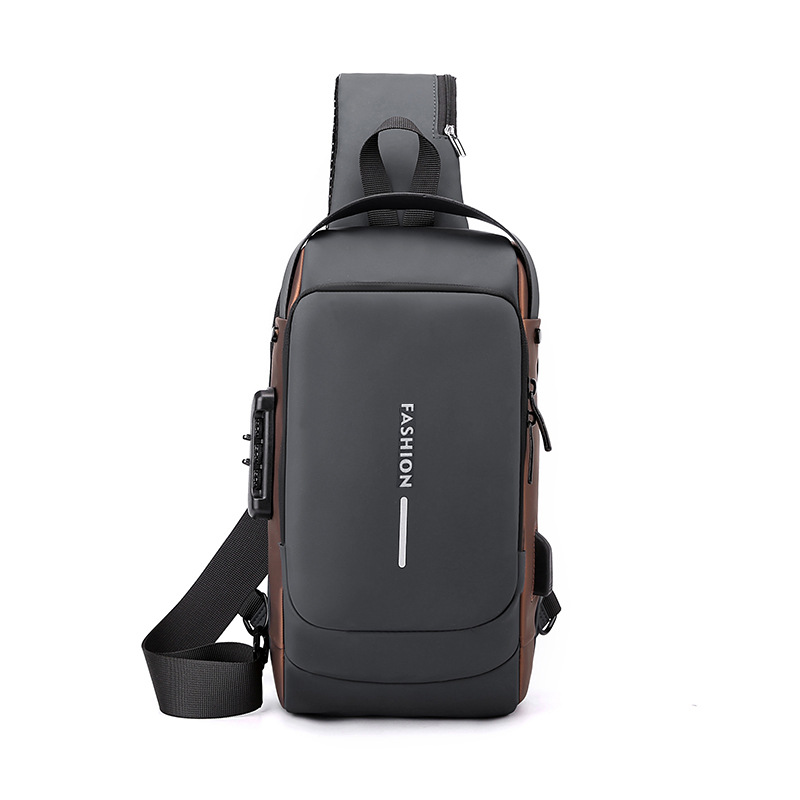 Picture of Chest Bag Men's 2024 Amazon New Multi-functional Anti-theft Combination Lock Shoulder Bag Men's Fashionable Crossbody Bag
