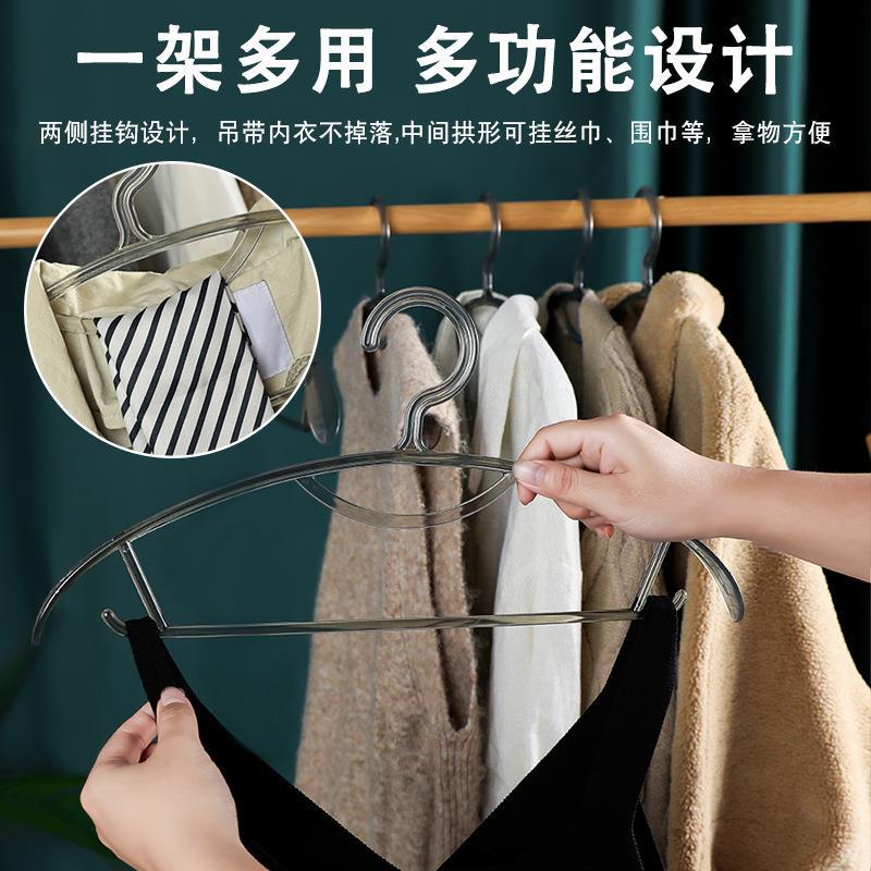 Picture of Transparent Clothes Hanger Anti-aging Can 'T-afford Bag Wide Shoulder Seamless Non-slip Clothes Hanger Cloakroom Coat Scarf Clothes Hanger