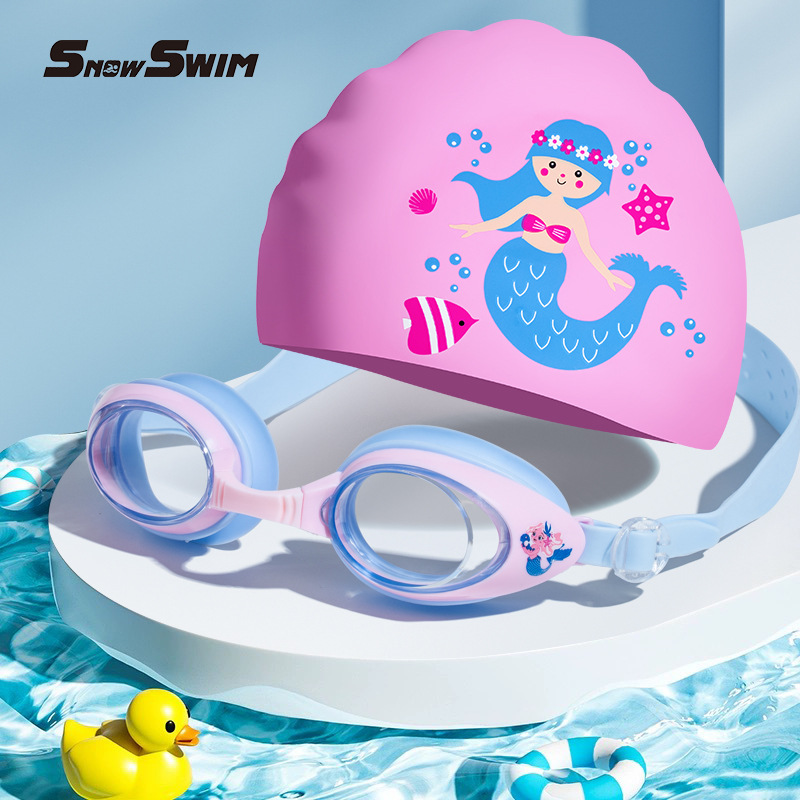 Picture of Children's swimming goggles small frame waterproof anti-fog HD boys and girls professional swimming glasses swimming cap suit diving equipment