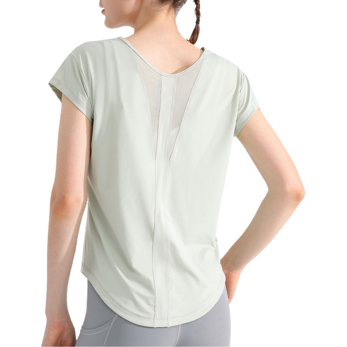 Summer Cool Breathable Sports Fitness Top Short-Sleeved Loose Running Dance Quick-Drying Blouse Women's Yoga T-Shirt