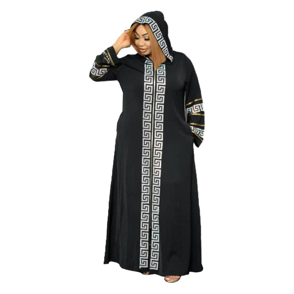 Picture of Cross-border Foreign Trade African National Costume Large Pendulum Dress Muslim Style Robe Fashion Hot Drill Belt Hat
