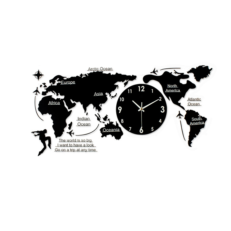 Picture of Cross-Border Map European Clock Decorative Wall Clock Living Room Simple Modern Wall Art Fashion Home Atmospheric Clock