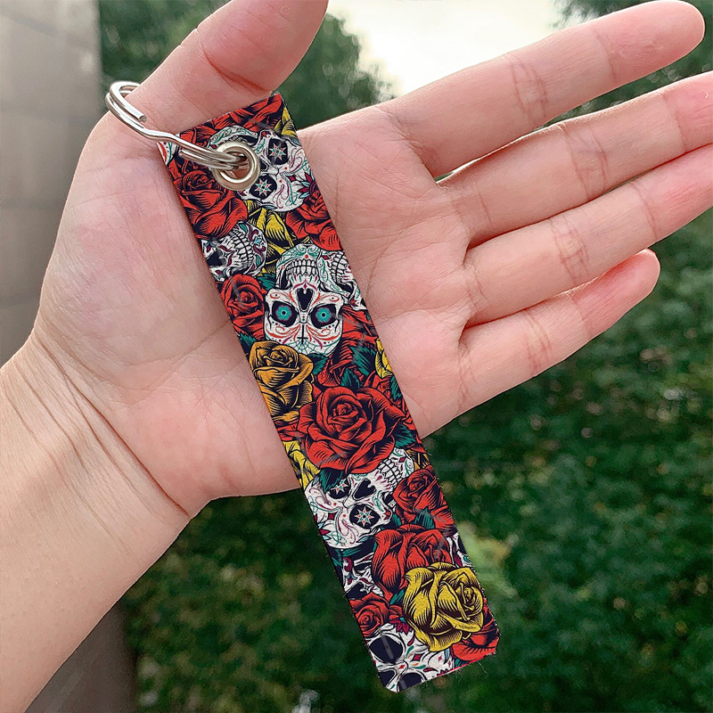 Picture of Amazon AliExpress European and American popular skull skull pu leather keychain wholesale in stock bag pendant