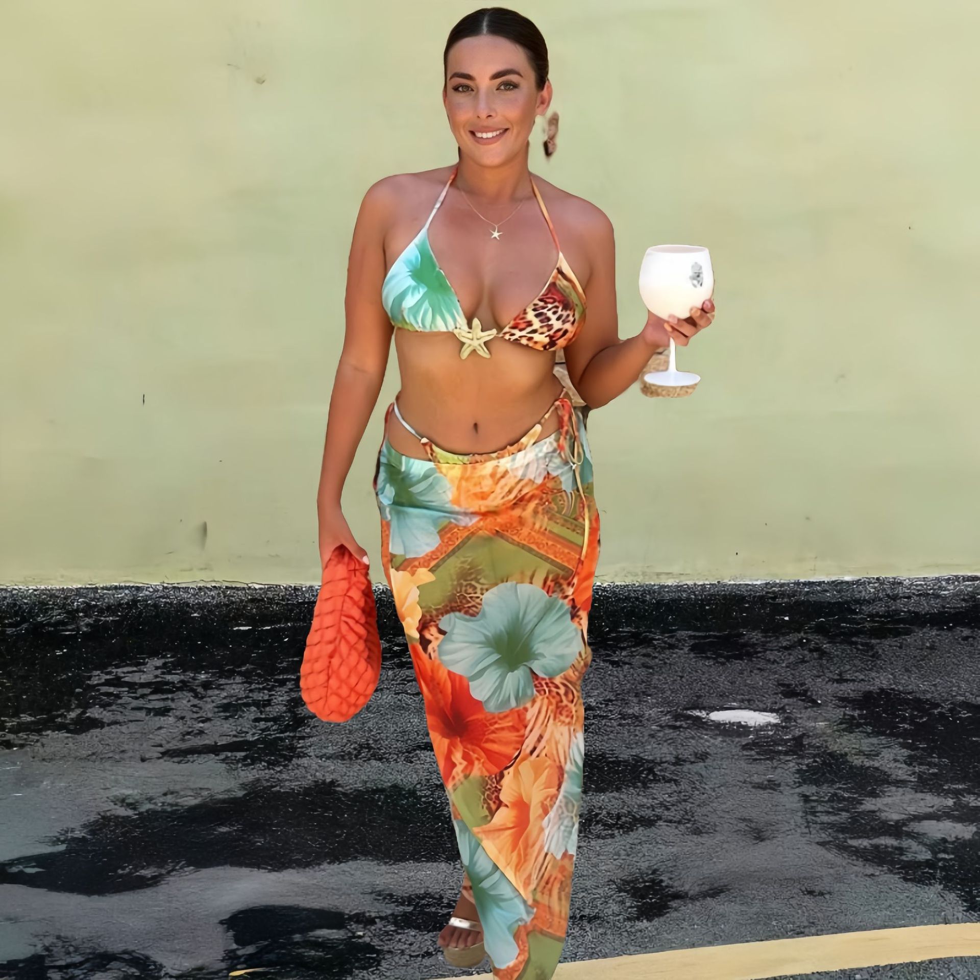 2024 cross-border Amazon Europe and the United States autumn new color bikini fashion sexy two-piece suit