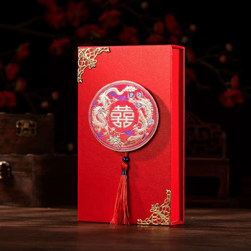 Picture of 2025 New Wedding High-End Red Envelope, Modified Gift, 10,000 Yuan Red Envelope, Wedding Gift, Gold Box, Color Gift Box, Souvenir