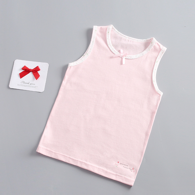 Picture of Girls Children's Vest Cotton Summer Category a Cotton Inner Wear Sling Sleeveless Baby Vest Baby Children's Wear