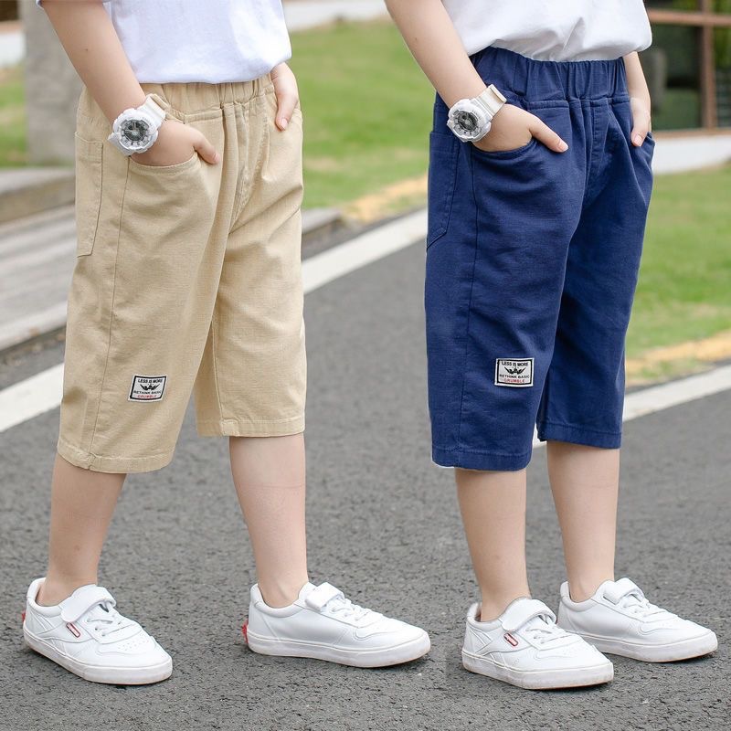 Picture of Boys' cropped pants outer wear thin 2023 new summer Middle and big children sports pants children's shorts boys' middle pants