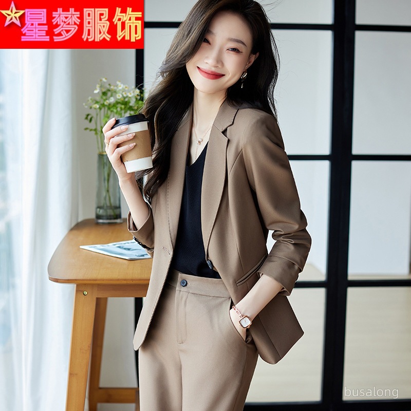 Professional women's fashion temperament autumn and winter new long sleeve suit suit hotel front desk manager sales department work clothes
