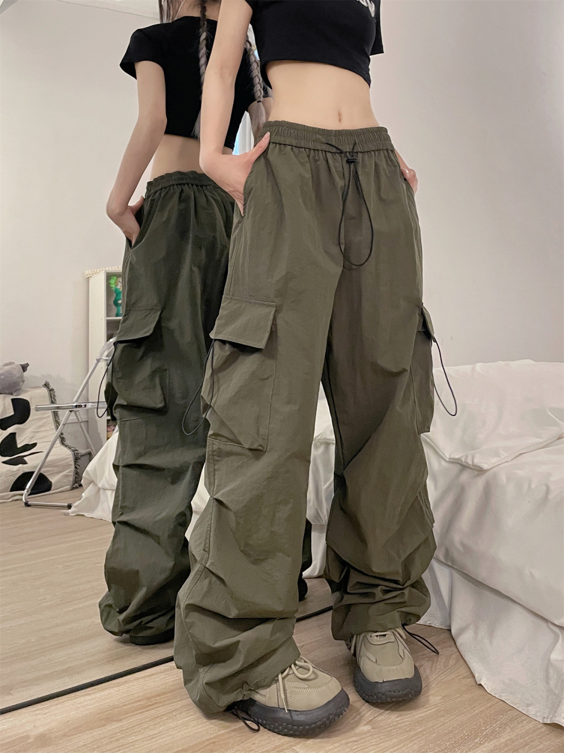 Slim Ins Straight Casual Fashion Retro Workwear Loose Wide Leg Pants Versatile Casual Pants Spring & Fall American Pants
