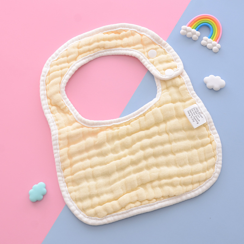 Picture of U-Shaped Bib, 8 Layers of Thickened Cotton Gauze, Plain Color, Unisex Newborn Baby Anti-Spit-Up Bib, Baby Drool Towel