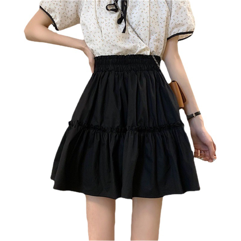 2025 Summer New Elastic Waist and Elegant White Hip Covering Skirt Elegant A Short Skirt for Children