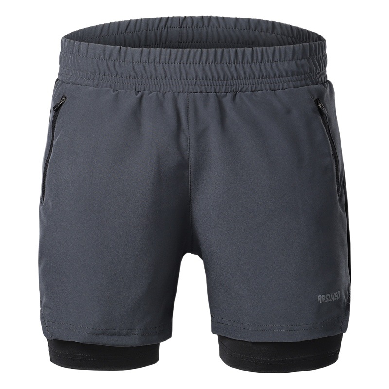 Summer Three-Point Loose (with Inner Net) Breathable and Sweat-Wicking Marathon Fitness Running Loose Shorts B191