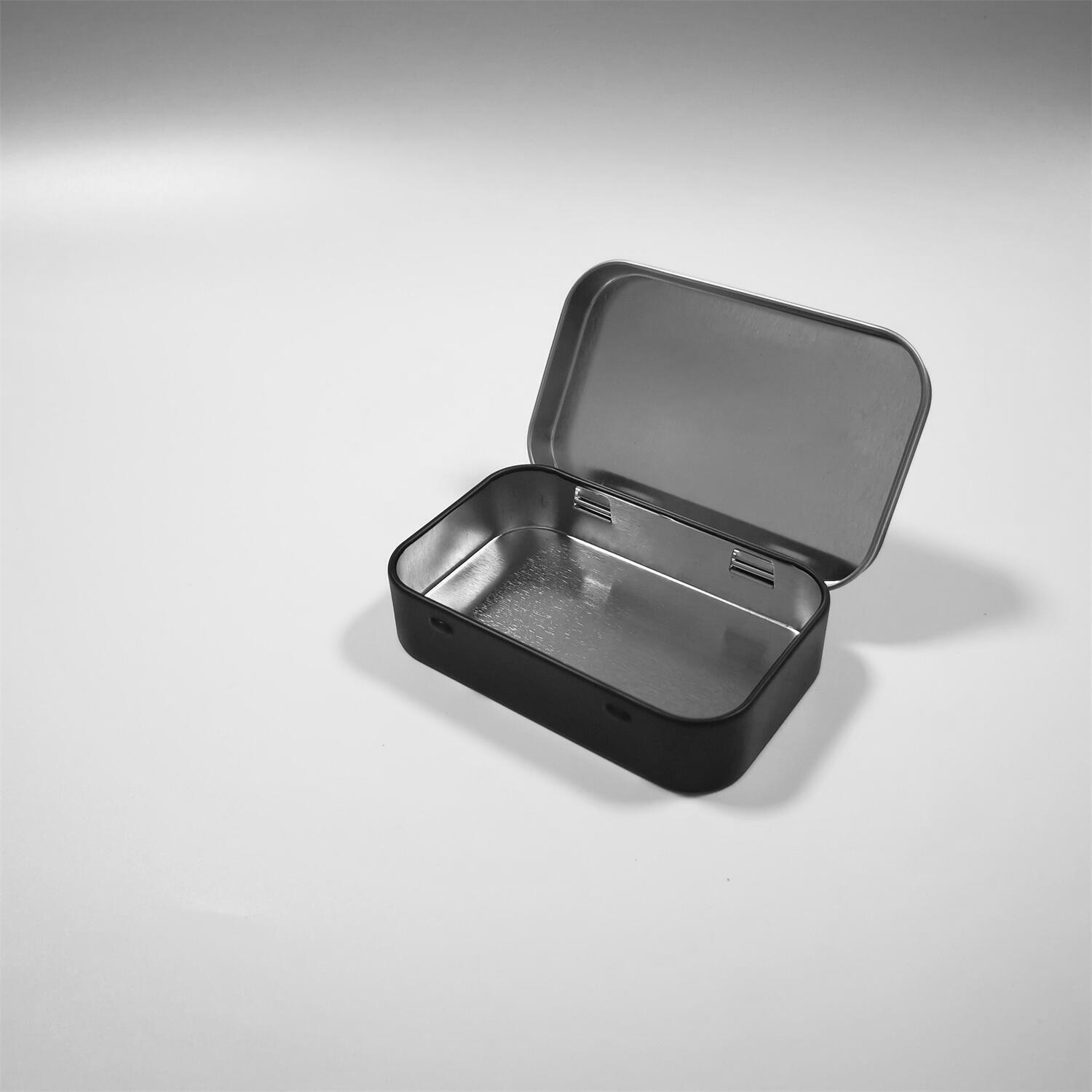 Picture of Square Iron Box Packaging in stock Silver White Push-pull Flip Instagram Small Iron Box with Window Opening Tinplate Box Iron Box