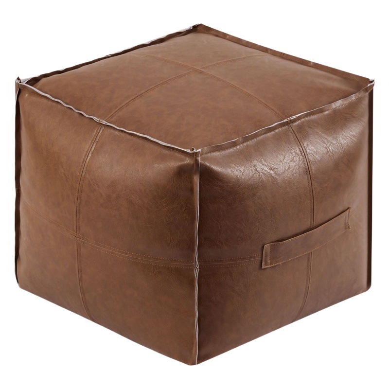 Light Luxury Leather Pier Tatami Floor Cushion for Living Room Home Seat Pier Creative Oil Wax Leather Futon Cushion Bay Window Cushion
