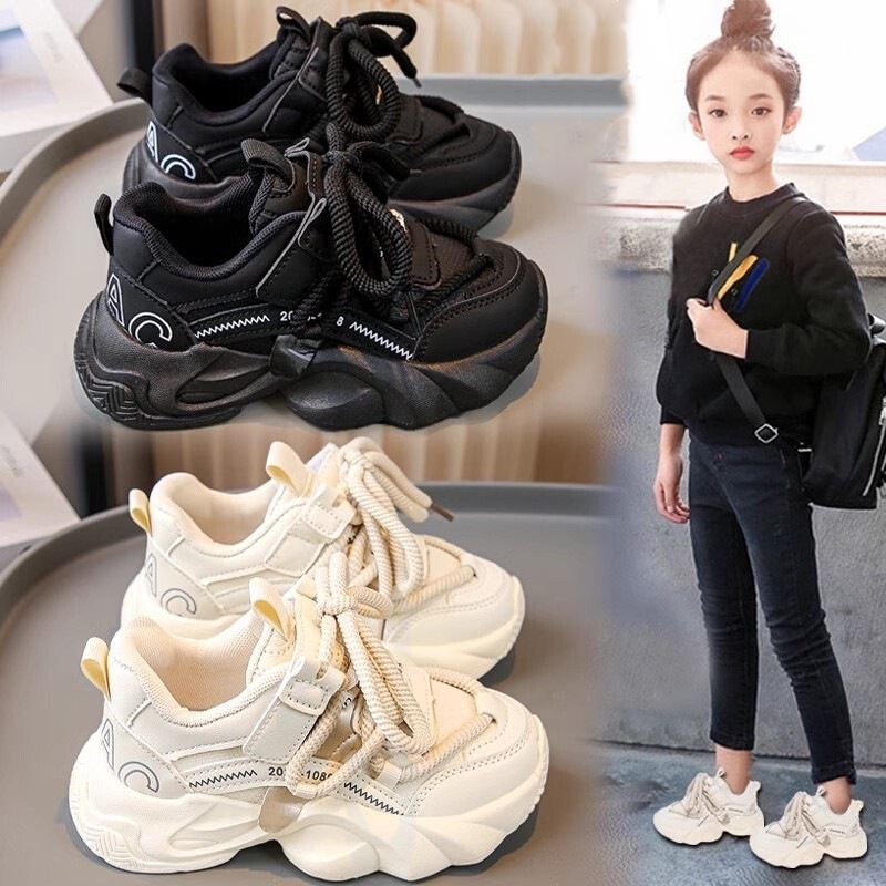 Children's Shoes Girls 2025 New Spring and Autumn Children's sneaker Mesh Breathable Torre Shoes Girls White Shoes