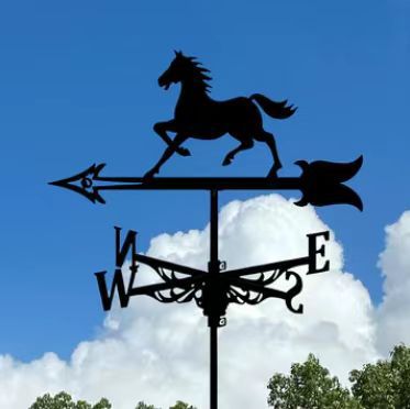 Cross-border Amazon metal paint steed wind vane ornaments courtyard outdoor iron wind vane a generation of hair