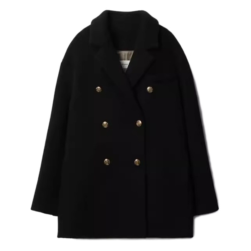 Short Black Woolen Outwear Women's Woolen Outwear 2025 Autumn and Winter New Korean Style Small Woolen Outwear Outwear