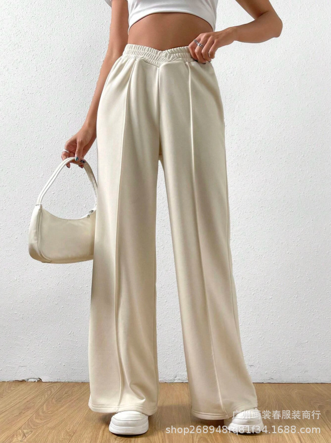 Picture of 2023 AliExpress Cross-border Women's Loose Casual Pants Comfortable Home Pants Solid Color Casual Wide Leg Sports Pants