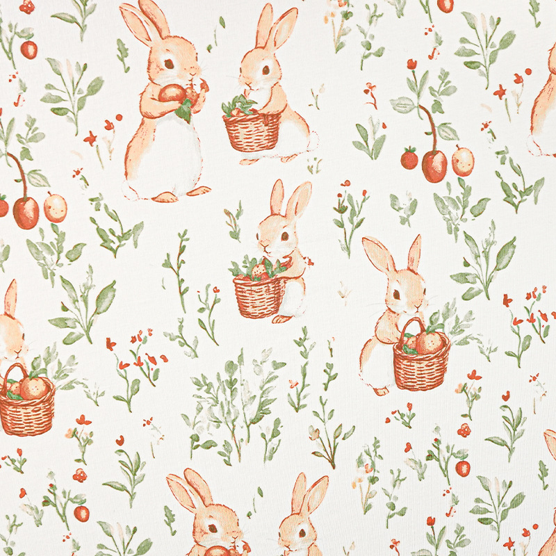 Picture of 130g cotton jersey printed class a combed single-sided cotton printed fabric spring and summer baby pajamas t-shirt fabric