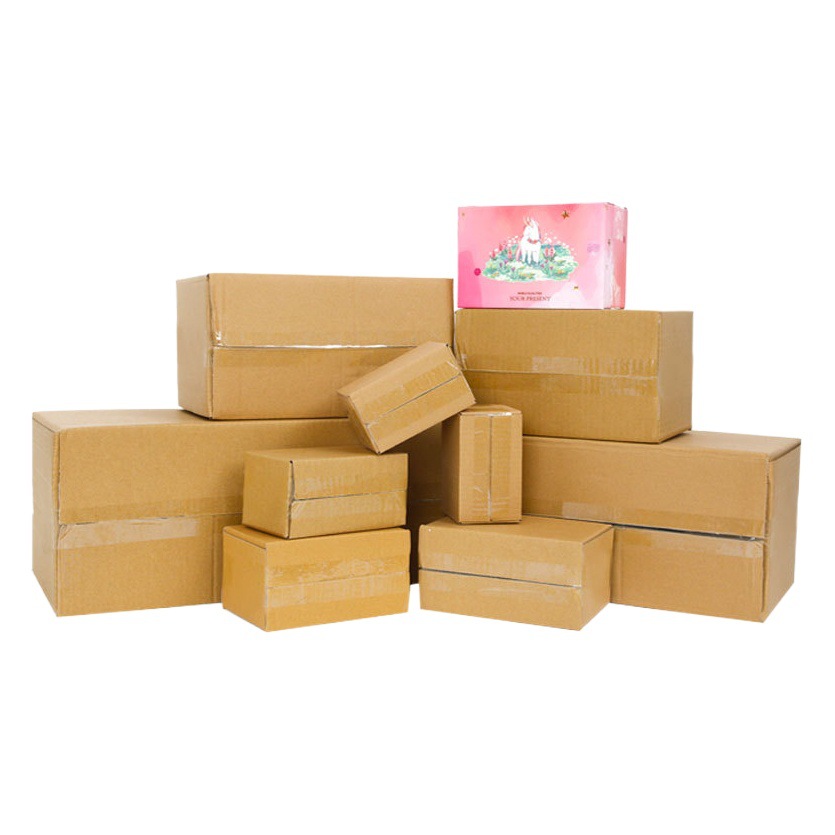 Express Moving Carton Wholesale Zipper Carton Corrugated Cowhide Square Rectangular Postal Carton Easy to Tear Extra Hard