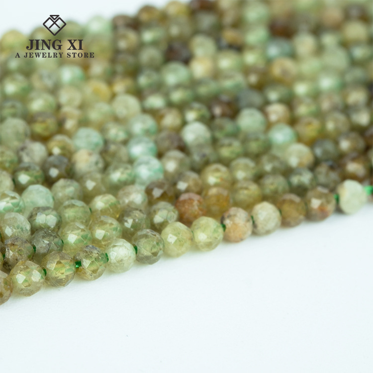 Picture of Sand Fleet 2~4mm green garnet faceted loose beads diy bracelet necklace diy bracelet necklace wholesale