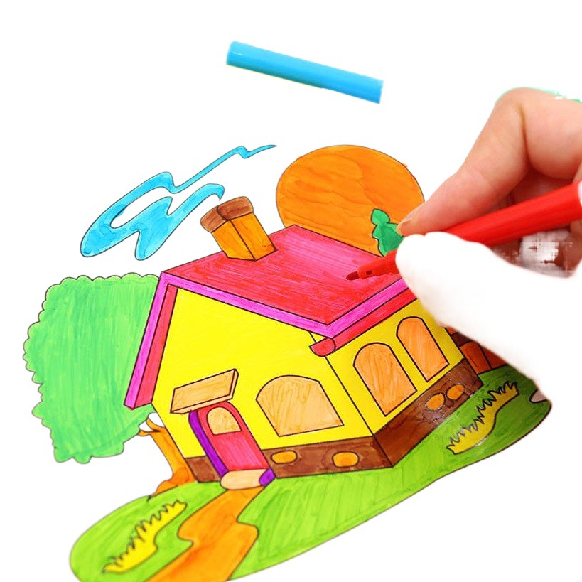 Children's Kindergarten Painting Watercolorful Pen Colorful Brush 6-Colorful Graffiti Painting Stationery
