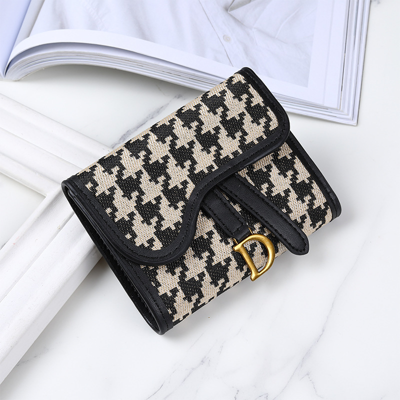 Picture of European and American retro wallet ladies long large capacity D-buckle multi-card foreign trade multi-functional three-fold clutch wholesale