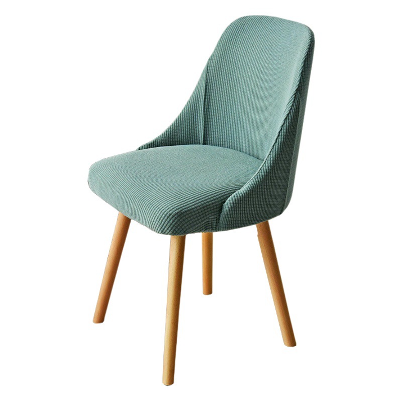 Curved Chair Cover Short Armrest Dining Chair Cover Elastic All-inclusive Simple Household a-shaped Chair Cover Chair Cushion Backrest Integrated