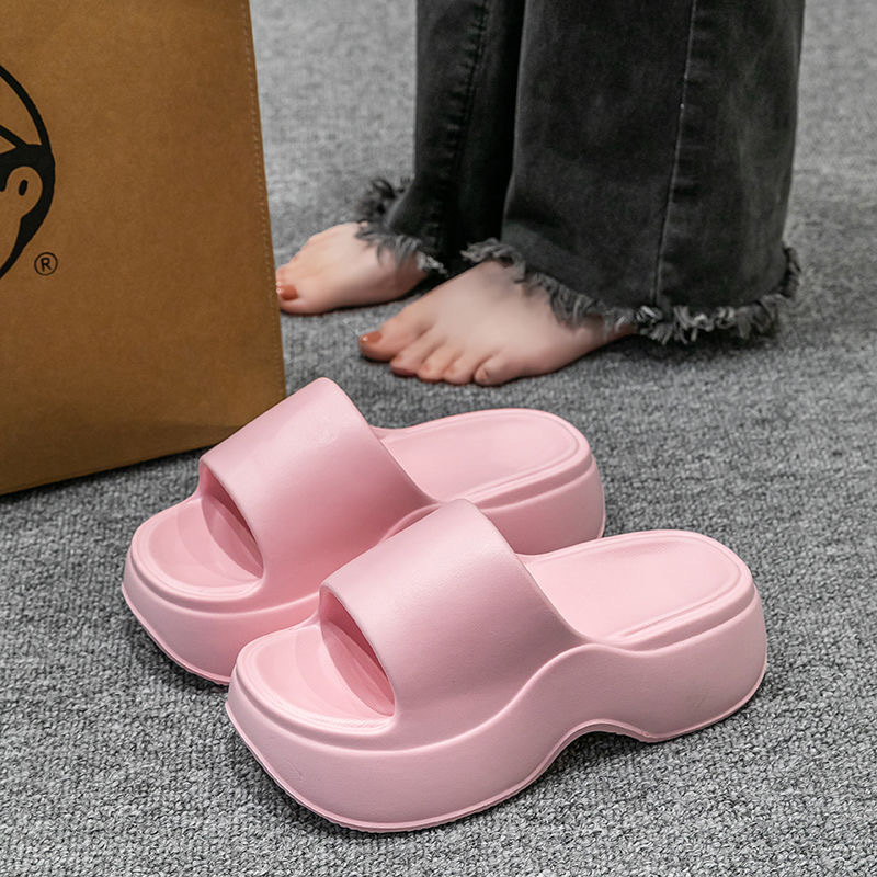 High-Heeled Slippers for Women's Summer Outer Wear, Women's New Thick-Soled Eva Slippers, Soft-Soled Home Sandals, Sandals
