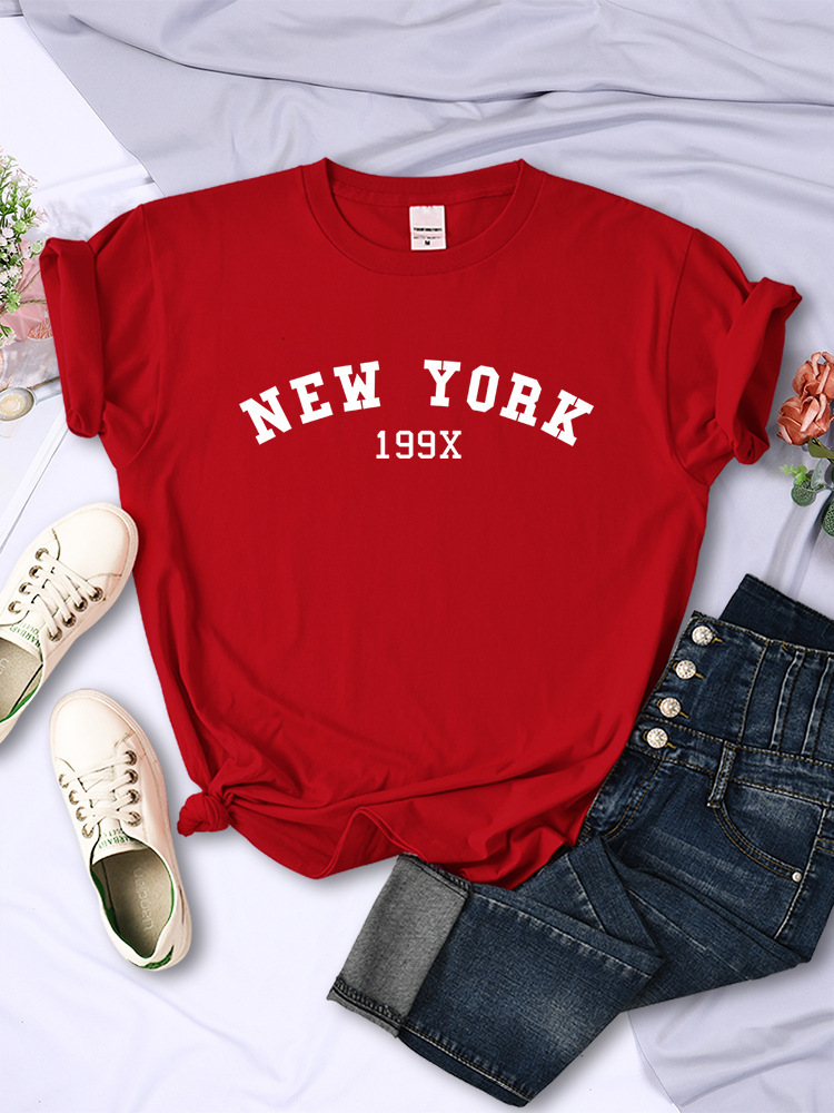 Foreign trade e-commerce summer hot new New York 199X personality letter T-shirt ladies fashion casual comfortable T-shirt