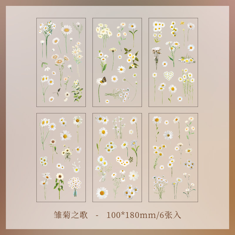Picture of Yuezhen Nature Series Handbook Sticker Bag PVC Plant Flower Retro Material Paper Children's Handbook Sticker