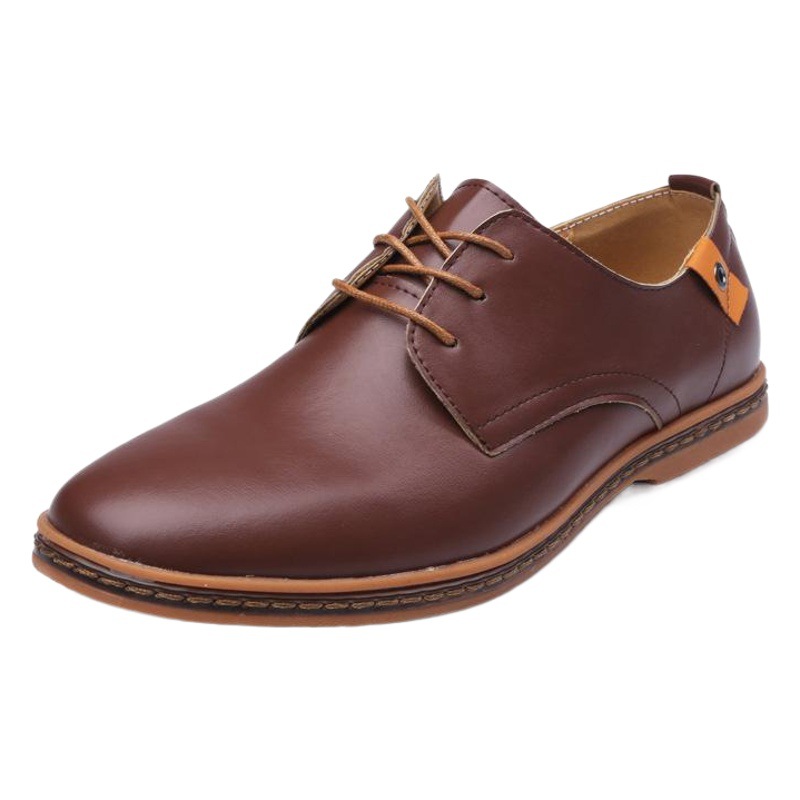 AliExpress foreign trade shoes men's large size board shoes lace-up casual leather shoes Korean fashion single shoes men's one-piece hair