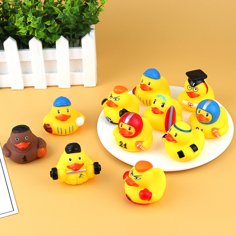 Picture of Creative Sports duck shape small yellow duck toy pinch sound baby bath toy water floating small yellow duck