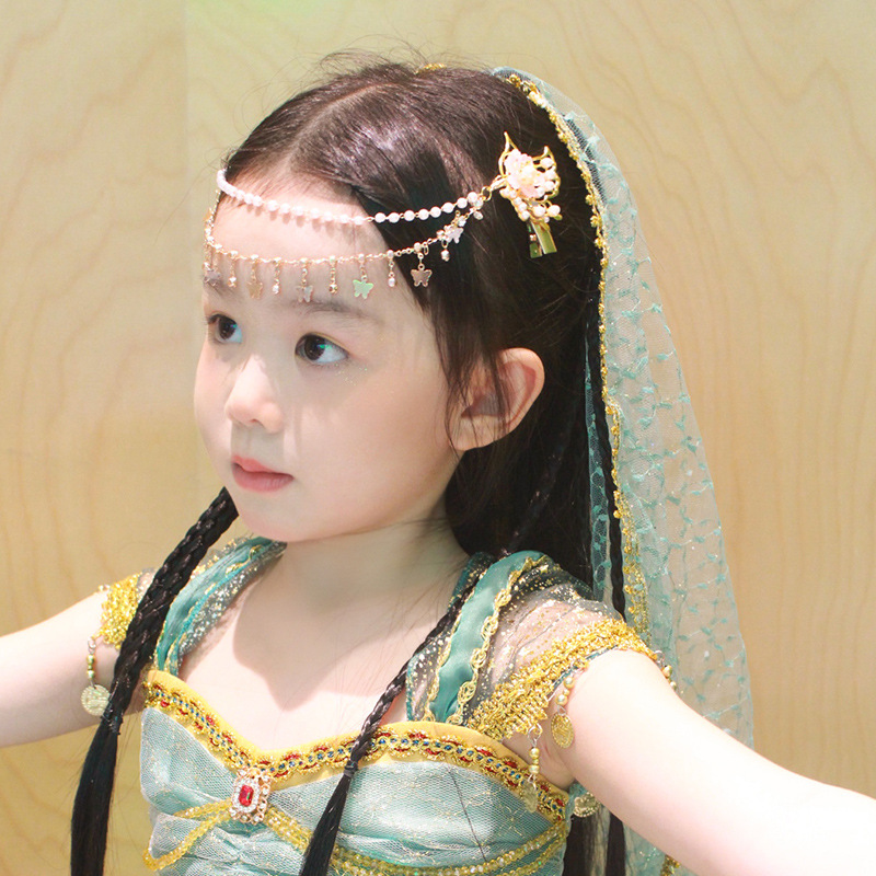 Picture of Forehead Chain New Chinese Style Kidsren's Hair Accessories Girls Han Dynasty Hairpin Ancient Style Hairpin Butterfly Tassel Headdress Forehead Chain