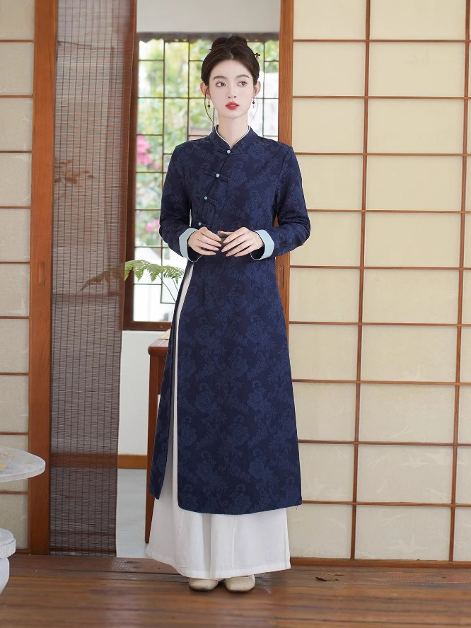 Picture of Spring and Autumn New Chinese Cheongsam dress Women's Tea Clothing Tea Art Clothing suit Zen Zen Clothing Chinese Style Tang Suit Women's Clothing