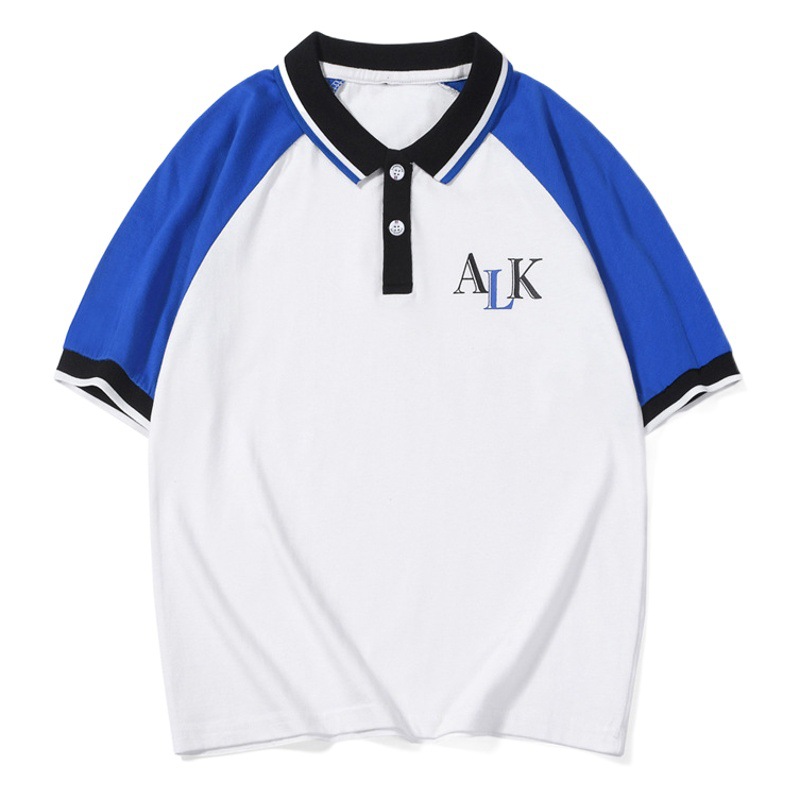 Summer Korean-style New Boys Lapel Short-sleeved Color-block POLO Top Children's Cotton T-shirt