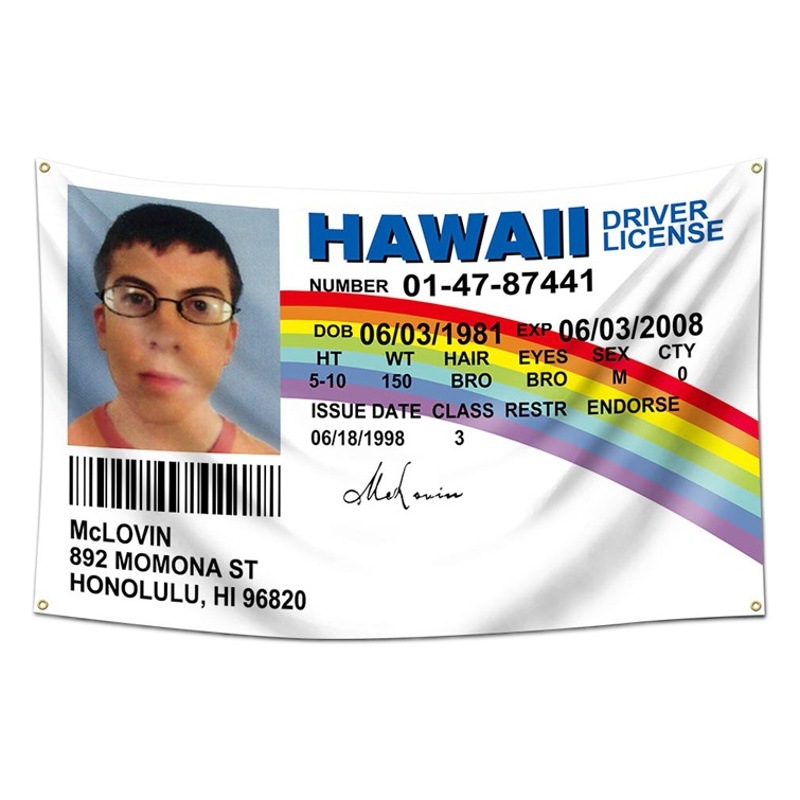 Foreign trade flag McLovin ID Driver License Flag 90*150cm polyester flag