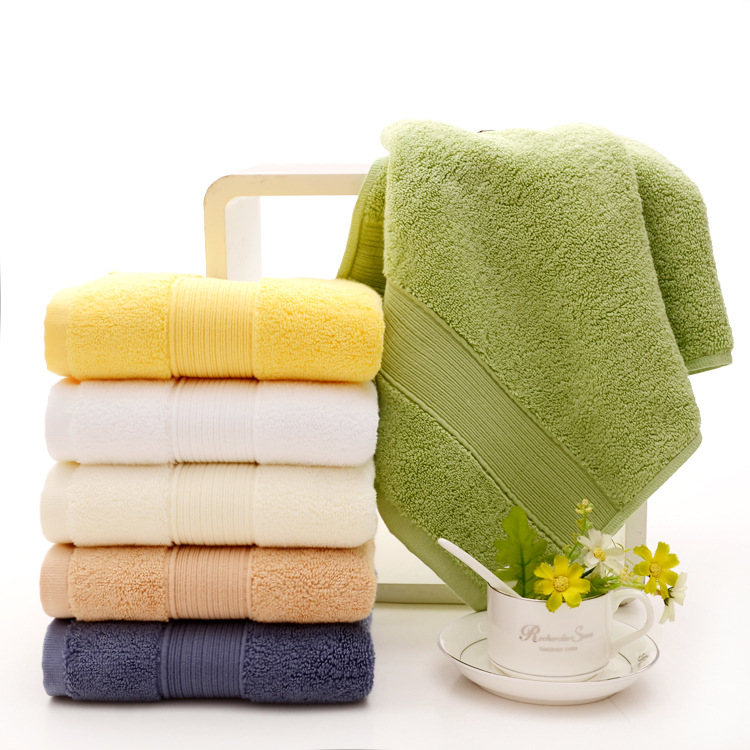 Wholesale cotton thickened towel plain thickened adult face washing household square towel bath towel soft absorbent cotton cover towel