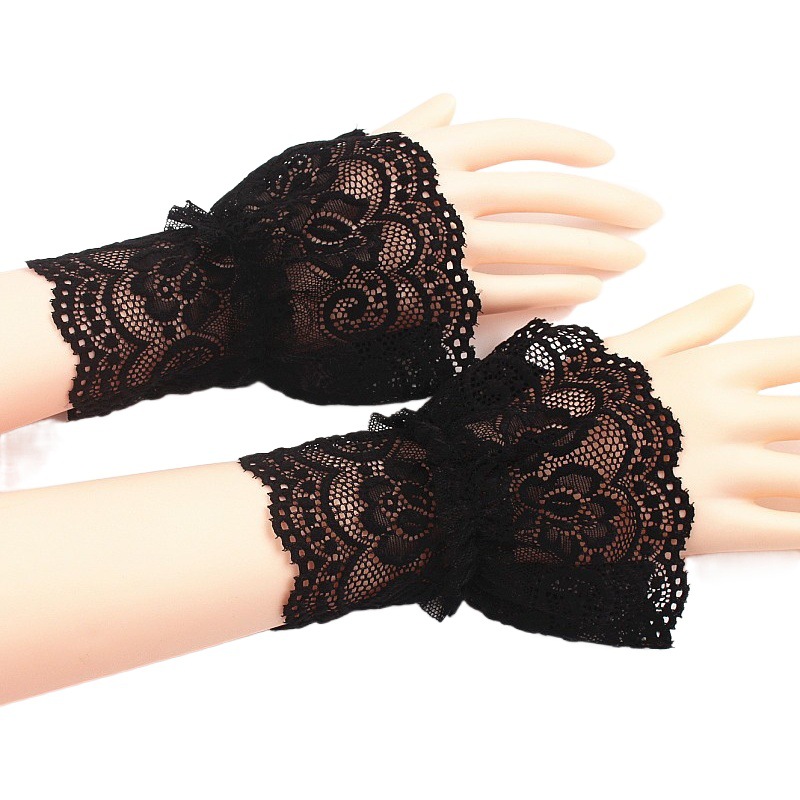 Sun protection oversleeve women's riding horn oversleeve lace elastic elastic oversleeve Internet celebrity thin summer sleeve arm sleeve