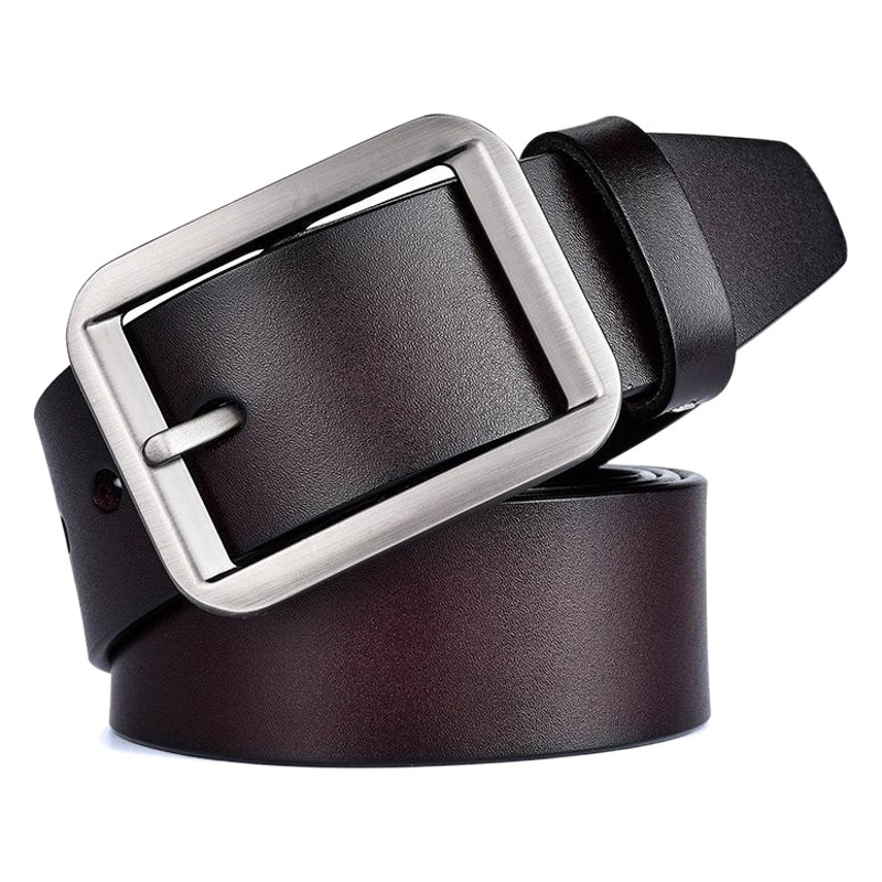 Cross-Border Supply New Genuine Leather Belt Men's Cowhide Pin Buckle Belt Casual Retro Physical Business Super Pants Belt