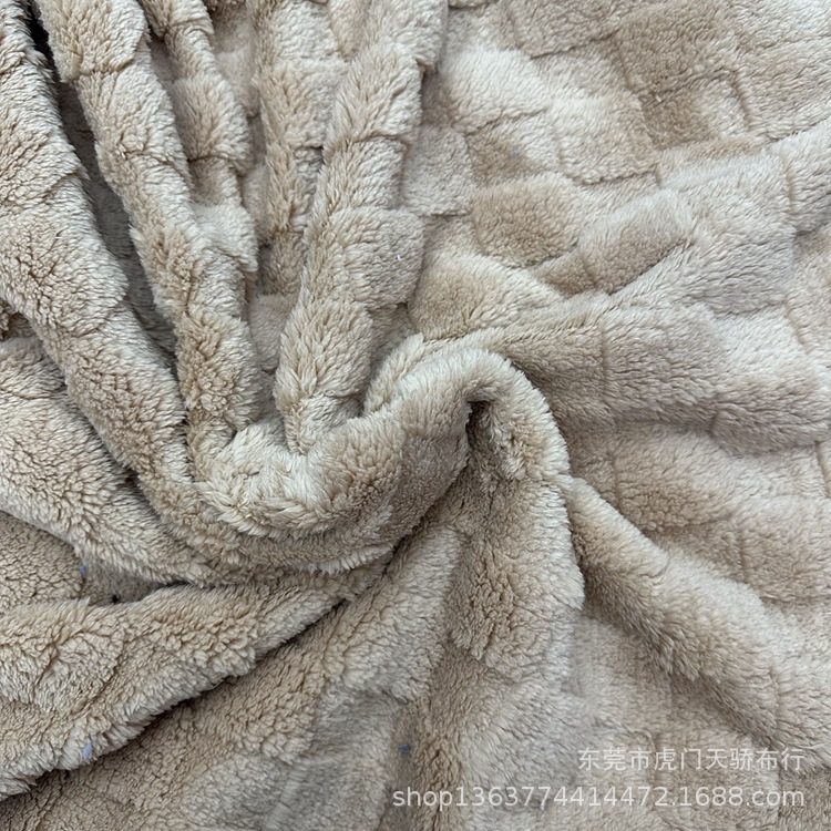 In stock autumn and winter plush Plaid jacquard 270g double-sided large plaid jacquard large plaid double-sided plush